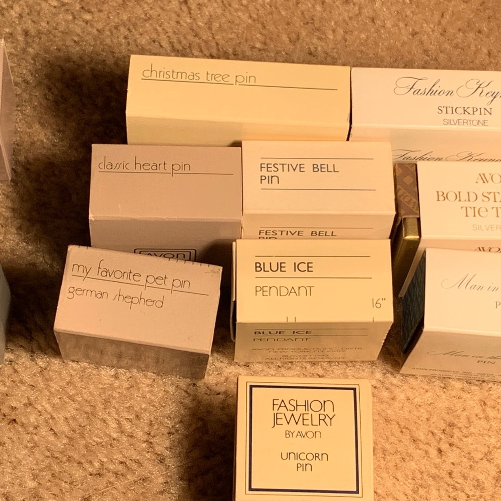 Lot of 19:Avon Stick Pins.  New In Box.  1994-2004
